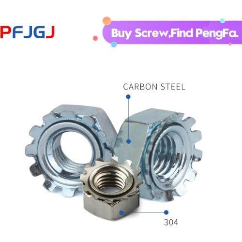 Peng Fa Galvanized K-cap 304 Stainless Steel K-nut with Tooth Nut K-cap M3 M4 M5 M6 M8 M10