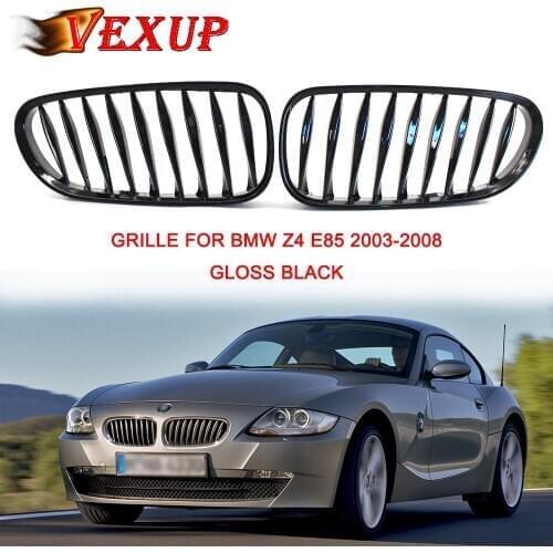 E85 Grille Front Replacement Kidney Grill Car Front Kidney Grille Gloss Black Grill for BMW Z4 E85 2003-2008