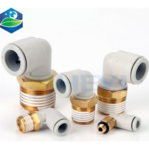 KQ2L PL Pneumatic connector 4-12mm Hose OD 1/8" 1/4" 3/8" Male Thread Pneumatic Tube Elbow Connector Tube Air Push In Fitting