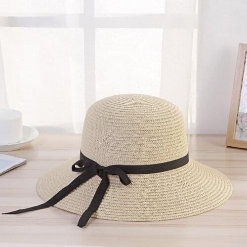 Foldable Bohemia Beach Cap Sun Hat Straw Hat Foldable Roll-up Crocheted Beach Sun Visor Cap For Holiday Travel