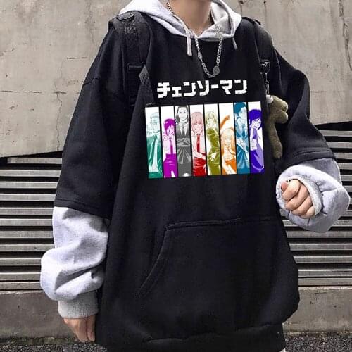 Chainsaw Man Fashio Hoodies Sweatshirt Women Men Unisex Street Style 90s Hoody Loog Sleeve Anime Hoodie