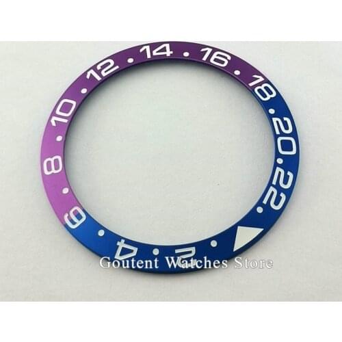 High Quality Watch Bezel 38mm blue purple Titanium Watch Bezel Insert For 40mm Parnis Automatic Mens Watch