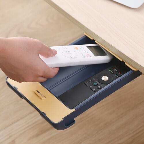 Desk Hidden Storage Box Office Storage Stationery Organizer Box Seal Case Table Under Desk Storage Drawer Wall-mounted WF