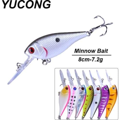 YUCONG 1PX Floating Minnow Lure 8cm-7.2g Swimbait Fishing Lure Hard Bait Artificial Wobbler CrankBait Bass Trout Lure Pesca Isca