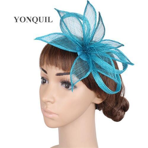 Sinamay Fascinator Headwear Colorful Mesh Church Occasion Show Hair Accessories Millinery Cocktail Hats Classical Color MYQ105