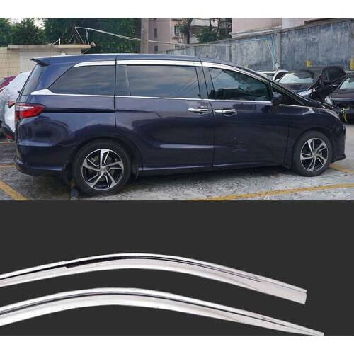 1 Set Brand New Chrome Side Vent Sun Shade Window Visors Rain Guard Deflectors For Honda Odyssey 2015-2018