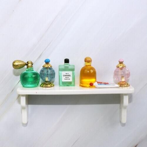 1set Miniature Dollhouse Perfume Rack set Pretend Play Mini Doll House Furniture Decoration Accessories