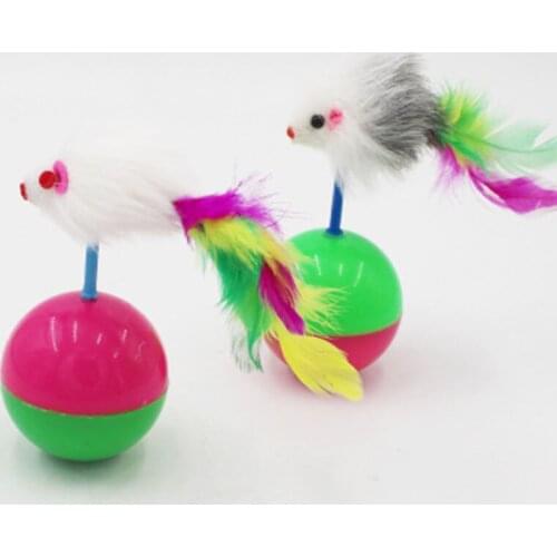 1PCS Cat Toys Mouse Tumbler Kitten Plastic Cat Toys Play Balls Mimi Favorite Fur Toys Pet Products Cats Pet Supplies
