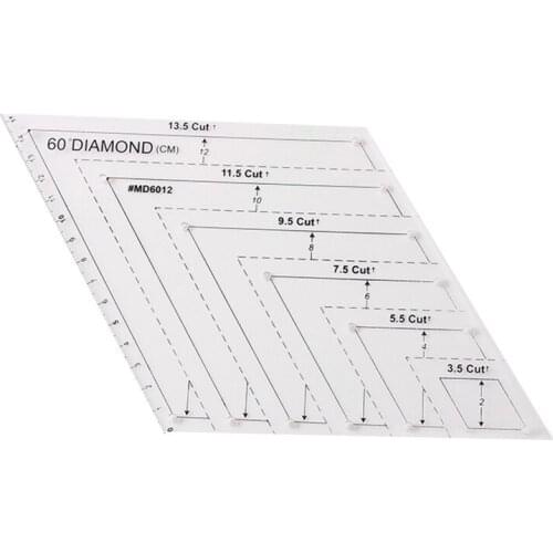 1pcs Home Use Acrylic White Diamond Shape Patchwork Rulers Splicing Ruler Garment Proofing Measuring Supplies Multi-function