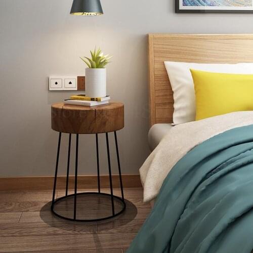 1999 Nordic Minimalist Solid Wood Logs Simple Side Table Seating Corner Bedside Table Round Sofa Table Flower Stand Bedroom