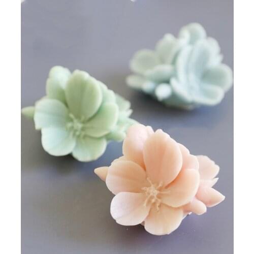 3D cherry blossom flower candle gypsum Molds flower chocolate baking deco 3D Sakura Flower Aromatherapy Candle Moulds