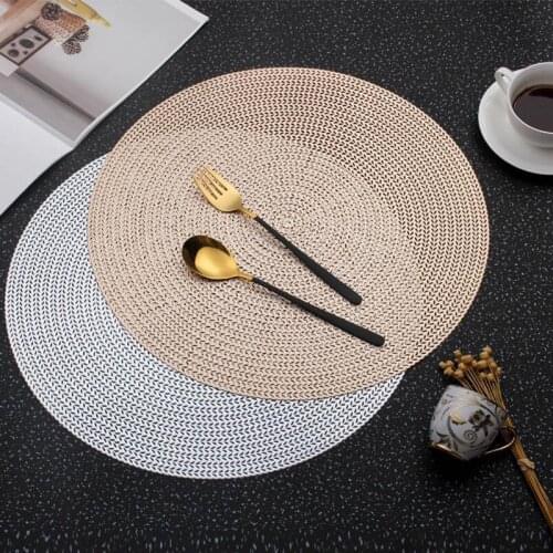 4Pcs 6Pcs Round Placemat PVC Waterproof Decoration Table Mat Anti-Scalding Insulation Pads