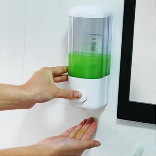 500ML Wall Mounted Soap Dispenser Bathroom Sanitizer Shampoo Shower Gel Container Bottle Manual Suction Cup WJ826