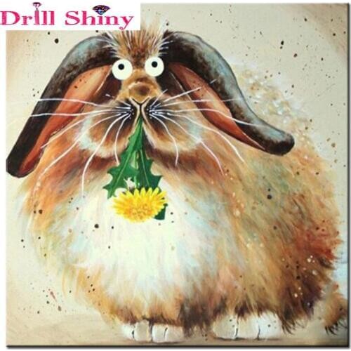 5d painting animal home decoration Crystal Diamond cartoon rabbit cross stitch embroidery diamond mosaic mural crafts