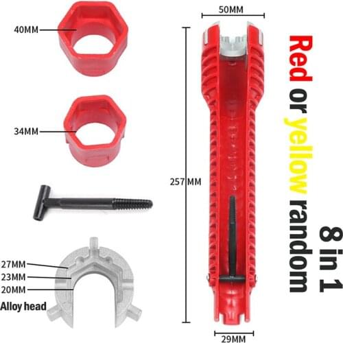 8 In 1 Basin Flume Wrench Faucet Sink Installer Plumbing Tool Repair Hand Tool For Toilet Bowl Bathroom Kitchen Plumbing Removal