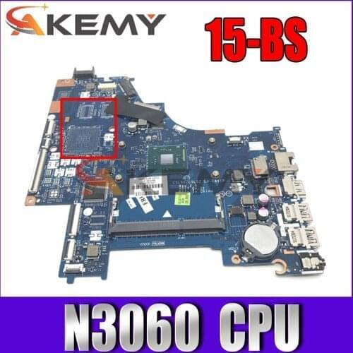 AKemy Laptop motherboard For HP Pavillion 15-BS Core SR2KN Celeron N3060 Mainboard 924753-601 LA-E811P