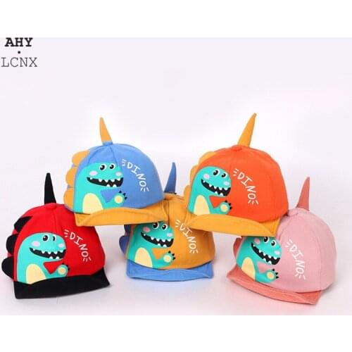 New Spring Summer Baby Baseball Cap Cute 3D Cartoon Dinosaur Hat Childrens Soft Brim Casual Hip-hop Cap Cute Sun Hat For Kids