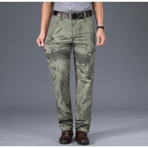 Summer Cargo Pant Mens Baggy Camouflage Joggers Thin Casual Trousers Elastic Waist Male Clothes Fashion Bottoms Men Clothing