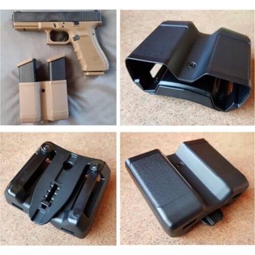 Tactical Paddle Pistol Double Magazines Mag Case Pouch Holder For Glock G17 Sig Sauer 9mm Magazine Universal Nylon Gun Accessory