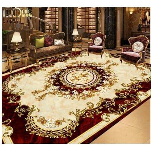 European style carpet floor pvc floor wallpaper bathroom floor wallpaper Home Decoration wall 3d wallpaper