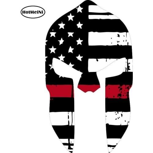 HotMeiNi 7.5cm x 13cm SPARTAN HEAD Tattered Flag The Tail Of The Car Reflective Sticker