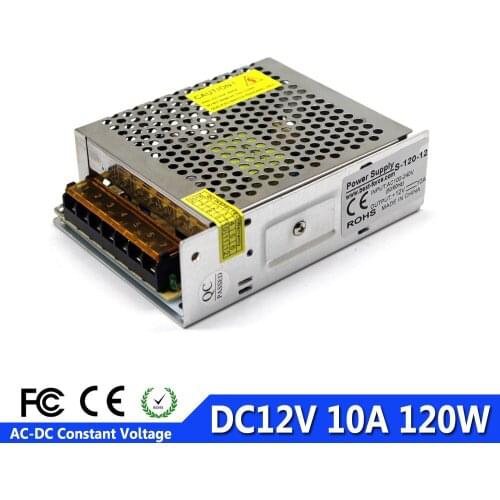 Led Switching Power Supply 12V 120W AC100-240V to DC12V 10A Driver Adapter for Led Strips Light CNC CCTV Wholesale free shipping
