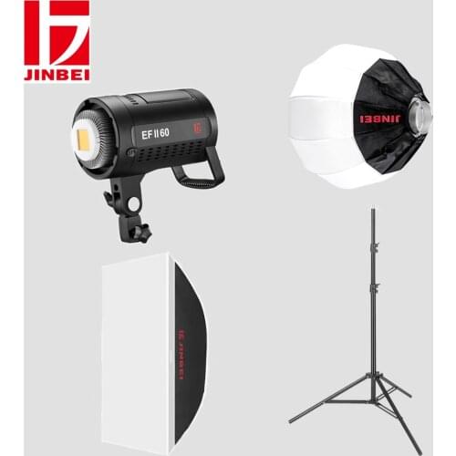 JINBEI EFII60 60W 100W LED Video Light White Version Continuous Light 5600K Bowens Mount kit for Photo Studio Youtube PK Godox