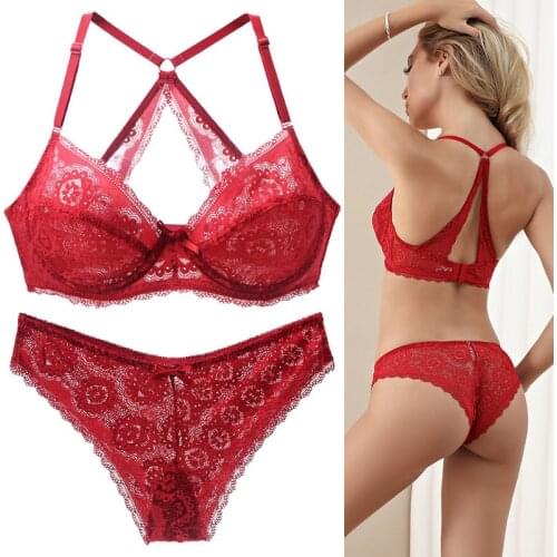 New Sexy Lace Push Up Bra Sets 34-100 BCDE Cup Women Underwear Floral Embroidery Black White Pink Plus Size Unlined Lingerie