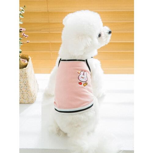 Zq Summer Thin Teddy Cat Bichon Pomeranian Small Puppies Pet Summer Vest Camisole Summer Wear Free Shipping