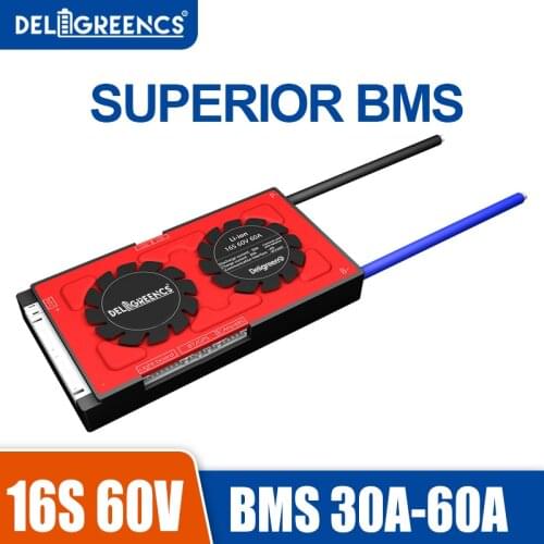 18650 16s BMS 60V 30A 40A 50A 60A Lithium Polymer Battery Protect With Balance 3.7V Protection Pcm Ebike Temperature control