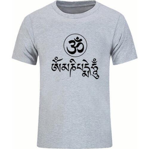 Summer New Fashion JN BUDDHISM OM MANI PADME HUM T Shirt Men Casual Short Sleeve O-Neck Tops Tees Large Size Dress Brand Clothes