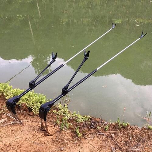 Fish Rod Stand Bracket Angle Adjustable Fishing Rods Holder Telescoping Fishing Tool Hand Rod Holder