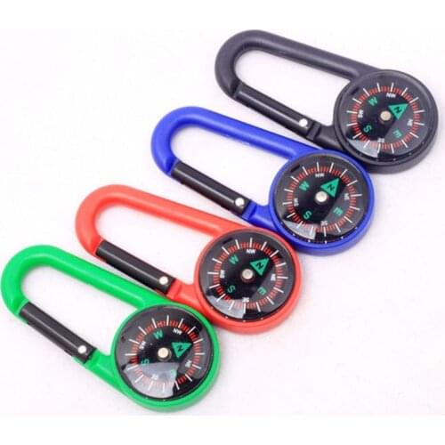 K1KD Sturdy Plastic Compass Keychain Waterproof Pocket Size Key Ring Decor Outdoor Camping Gear Adventure Survival Accessory