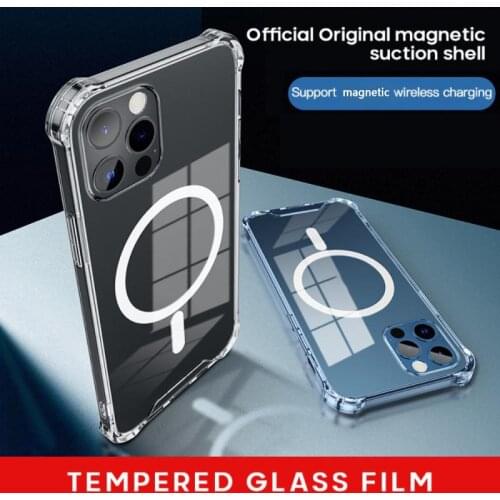 Transparent Phone Case For IPhone 12 Pro Max 12 Mini 12 Pro 12 Mobile Phone Case Wireless Magnetizing Protective Cover