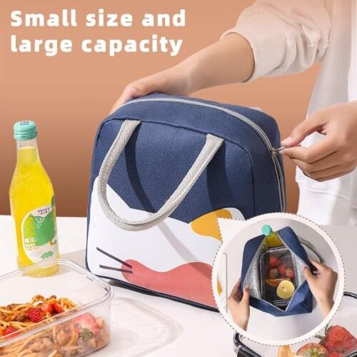Cute Cartoon Lunch Bag Kids Women Portable Thermal Insulated Cooler Handbag Printed School Food Picnic Travel Lunch Box