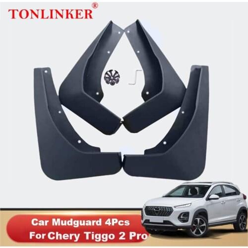 TONLINKER Mudguard For Chery Tiggo 2 Pro 2021- Mud Flaps Mudguards Splash Guards Fender Car Mudflaps 4Pcs Car Accessories