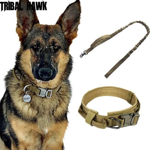Universal Tactical Dog Collar Adjustable Military Large Small Dog Leash Rope Police Hound Training Hunting Accessory Nylon Strap