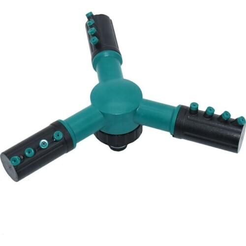 Water Nozzle Three-Arm Garden Sprinkler Head Lawn 3 Durable Rotary 1Pcs