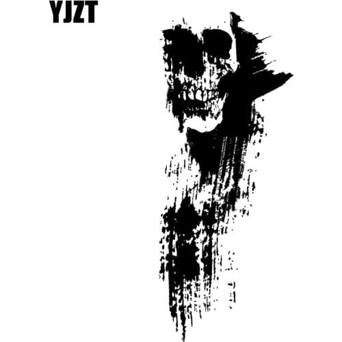 YJZT 6.6CM*16CM Car Window Motorcycle Decal Black Silhouette Skull Car Sticker Accessories 6-2322