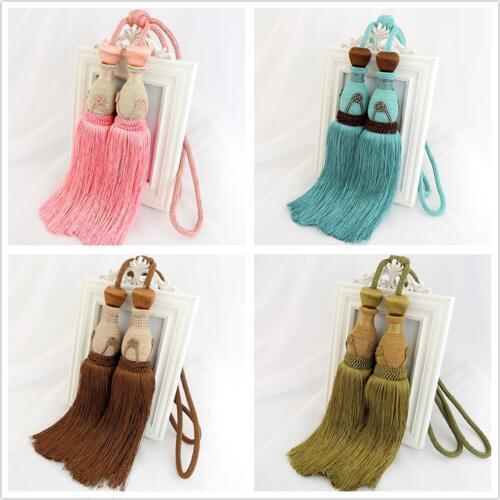 1 pair luxury high grade curtain tieback European double ball hanging tied ball decoration tassel accessories tie tape back N120