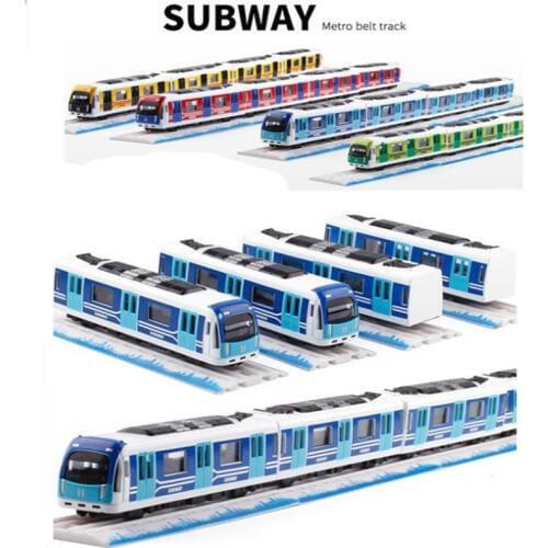 1:87 Magnetic pull back alloy subway,Metro track train,Alloy model toys,Wholesale, hot, free shipping
