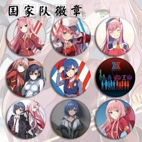 1pcs Darling in the Franxx Anime Icons ZERO TWO 002 Badges on a Backpack Cartoon Pin Badge Decoration Brooches Metal Badges DIY