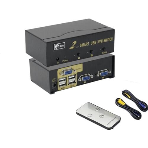 2 Port USB KVM Switch Suitable For Two Host Monitoring Hard Disk To Share a Set Of Keyboard Mouse And Monitor 2 in 1out