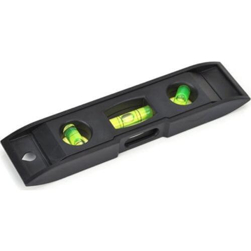 2PC STARTORQUE 0-230mm Vertical Ruler Magnet Bubble Plumber Black plastic Spirit level Leveler Torpedo ruler water level meter