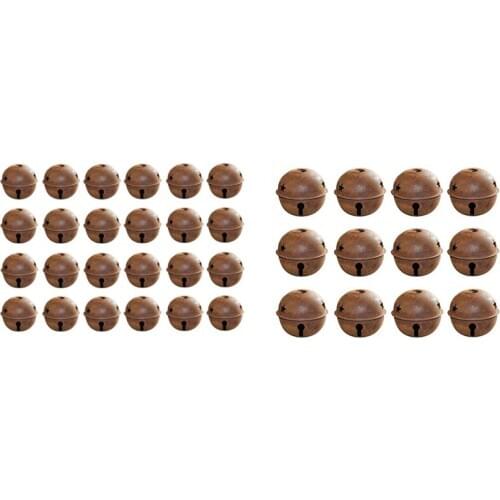 40mm Rusty Metal Star Cutout Jingle Bells for Christmas Holiday Craft Indoor Outdoor Home Party Decorations