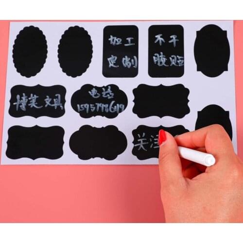 5pcs/set Chalkboard Blackboard Sticker Craft Kitchen Jar Organizer Labels Glass Windows Blackboard labels Stationery Office
