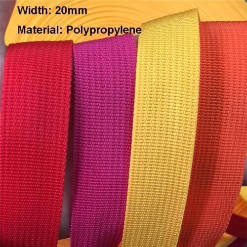 57 Colors 100 Yards/Roll PP Webbing Ribbon 20mm For Bag Belt Backpack Strap DIY Sewing Dog Pet Collar Leash Harness
