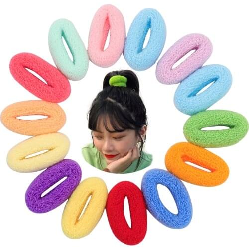 7pcs/Set Rainbow Colors Elastic Rubber Bands Knitting Hair Accessories Cream Colored Women Girls Headwear Fashion Hot