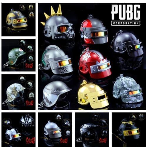 Game Playerunknowns Battlegrounds Cosplay Accessories PUBG Level 3 Helmet Metal Pendant Keychain Necklace Key Ring Decoration