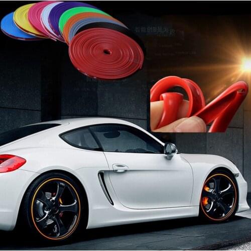 Car Wheel Decoration Strip Latex Tire Rim Decoration Sticker Anti-Scratch Strip Car Styling Color Tire Guard Line